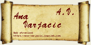 Ana Varjačić vizit kartica